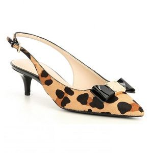 Cole Haan tali bow sling fur pump sz 9.5 run like 9